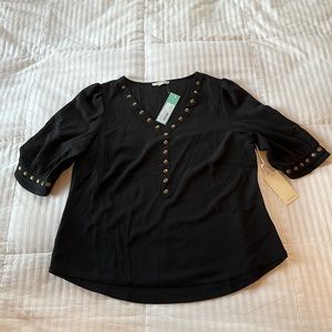 Lisbon Stud Detail black 3/4 Blouse from 41 Hawthorn / Stitch Fix NWT
